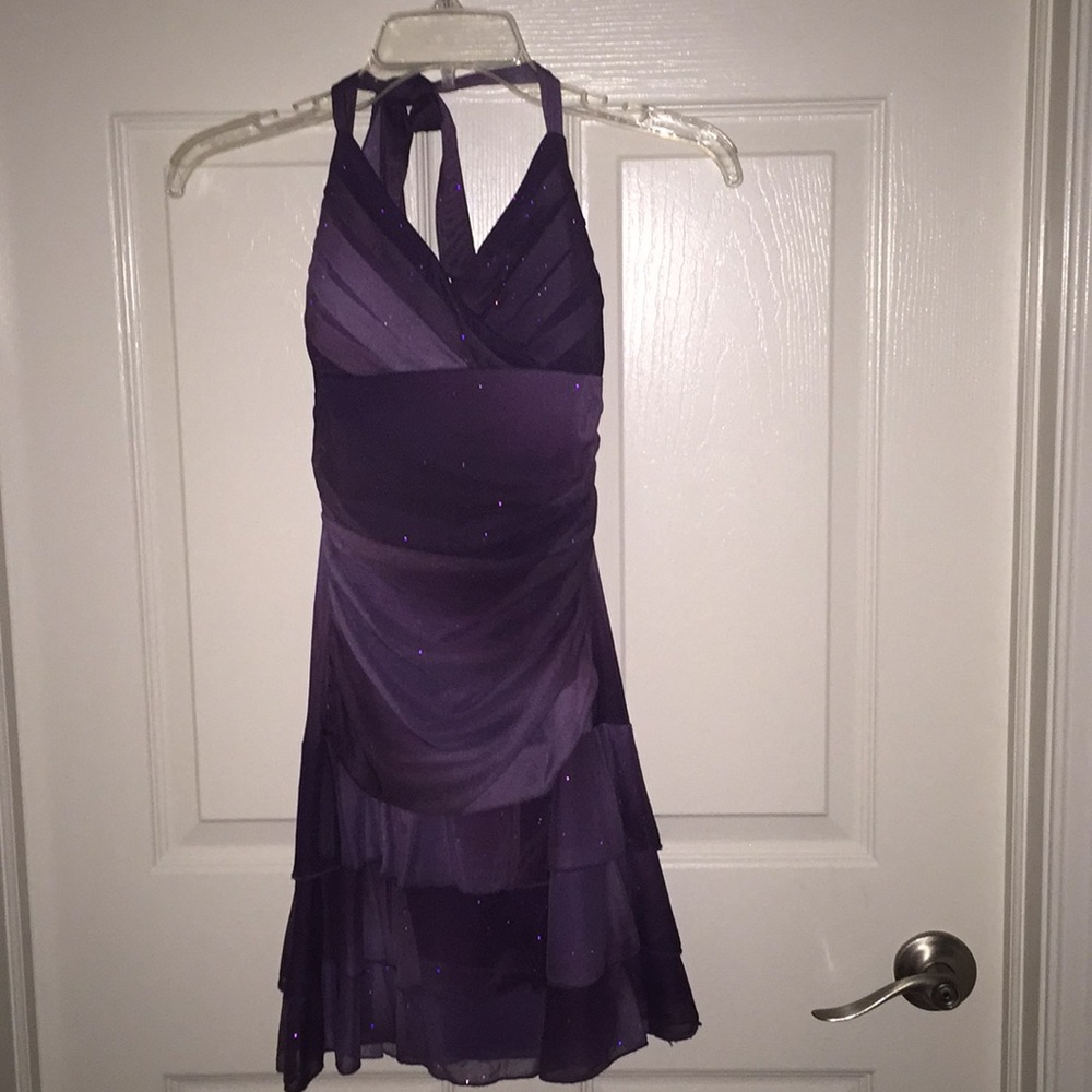 Purple sparkly Halter Dress
